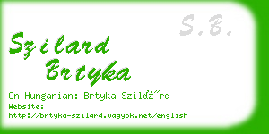 szilard brtyka business card